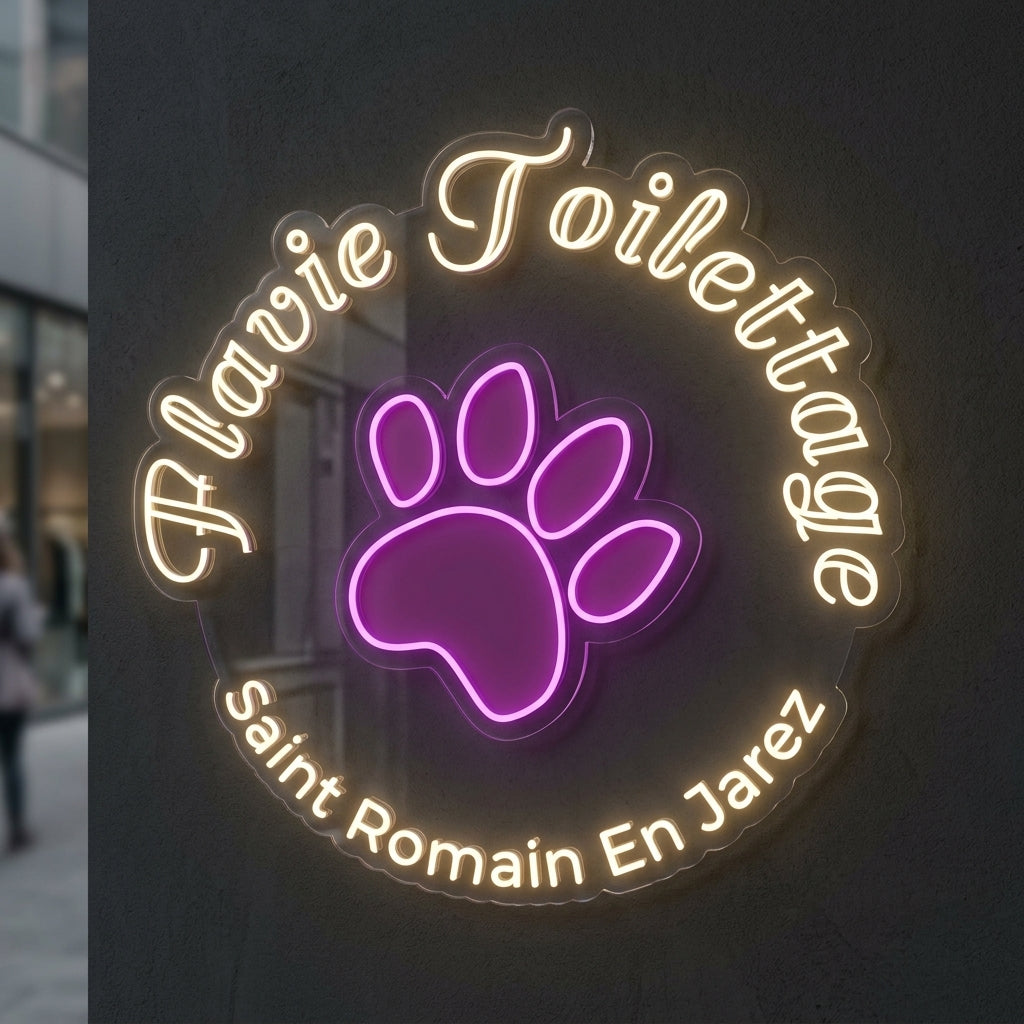 Flavie toilettage - Enseigne néon LED personnalisé · Waterproof