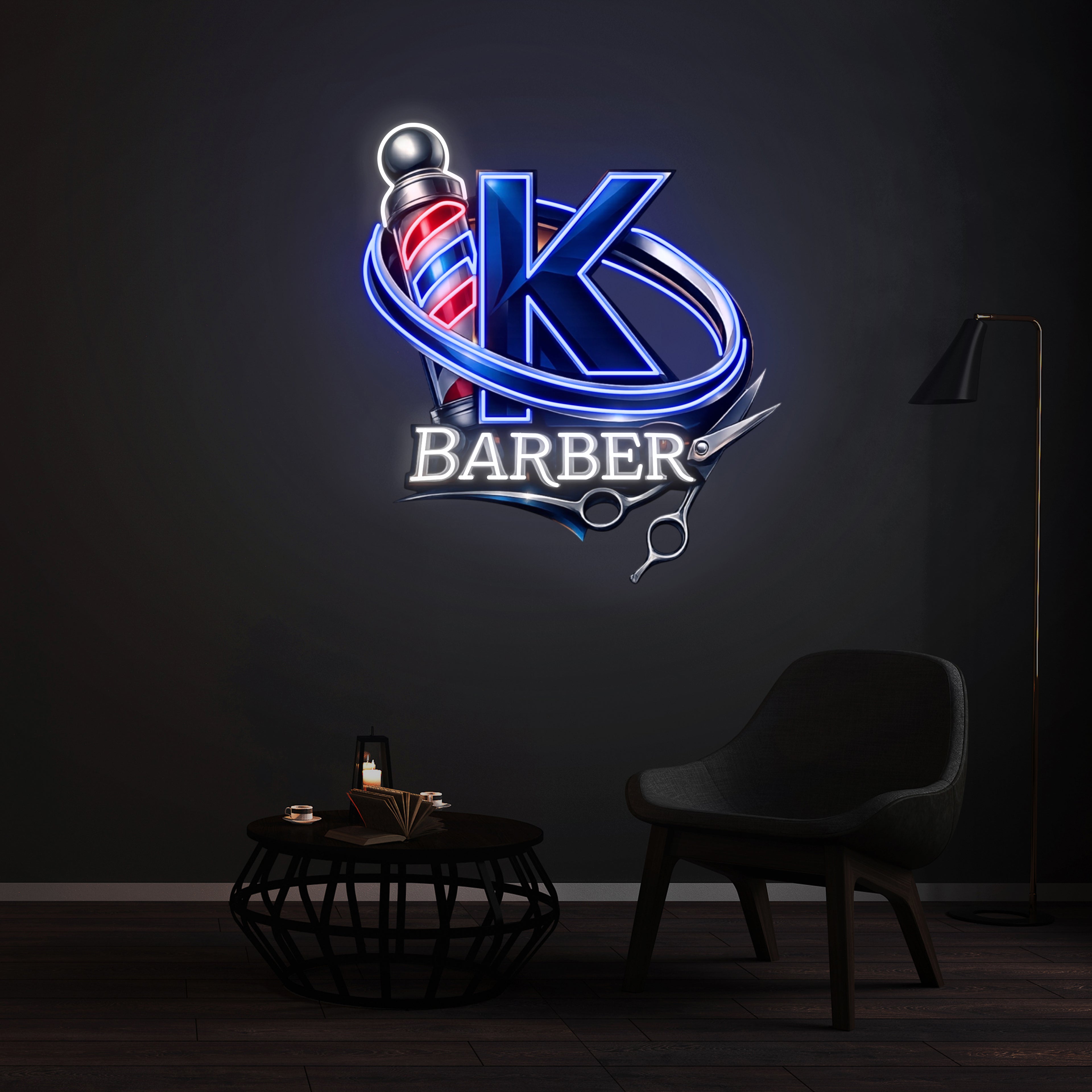 Personnalisation Enseigne LED Néon - K Barber
