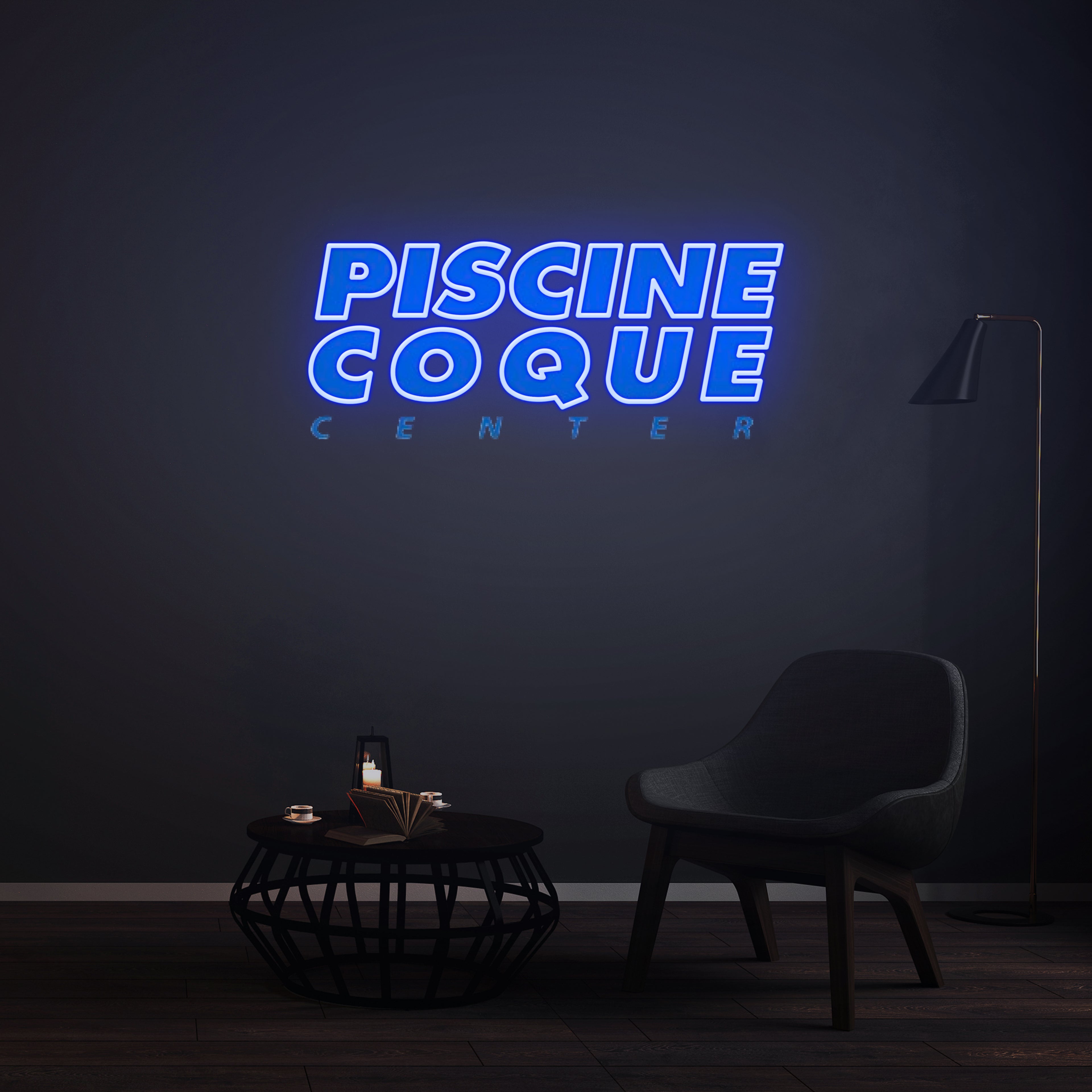 Personnalisation Enseigne LED Néon -  PISCINE COQUE CENTER