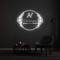 LED Neon Lights Between 2 Flowers