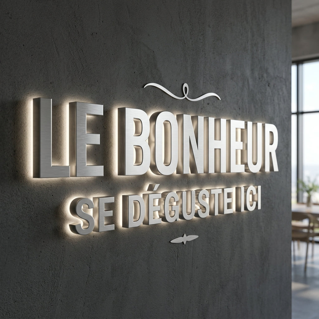 Les gourmandises d’alan · Lettres lumineuses rétroéclairées