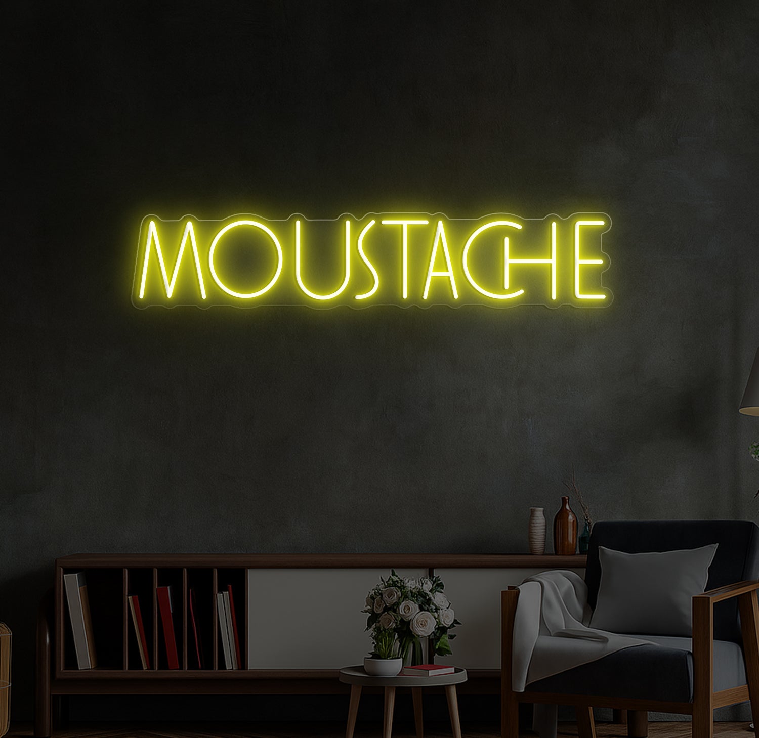 Enseigne LED Néon Personnalisée Moustache