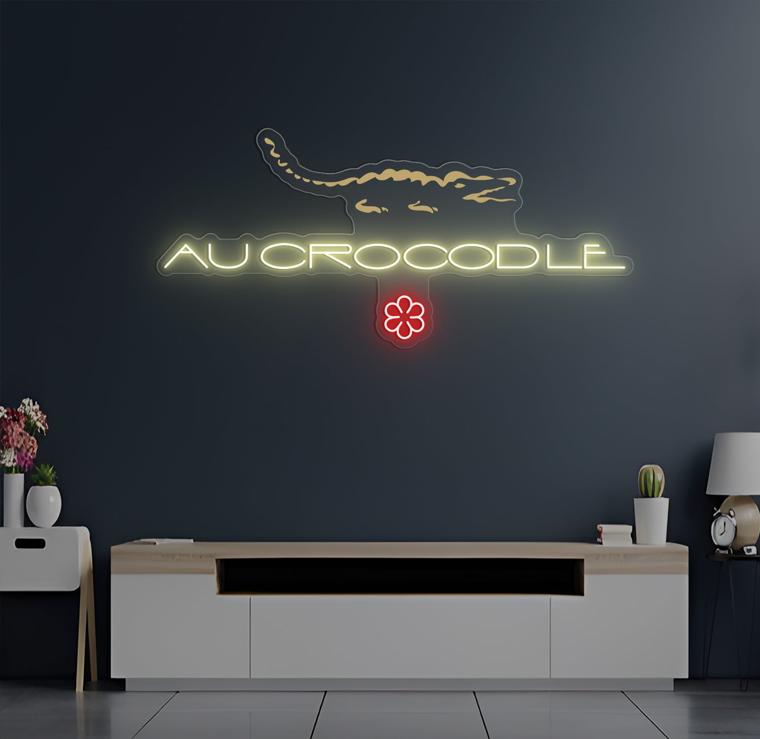Enseigne LED Néon Personnalisée Au Crocodile