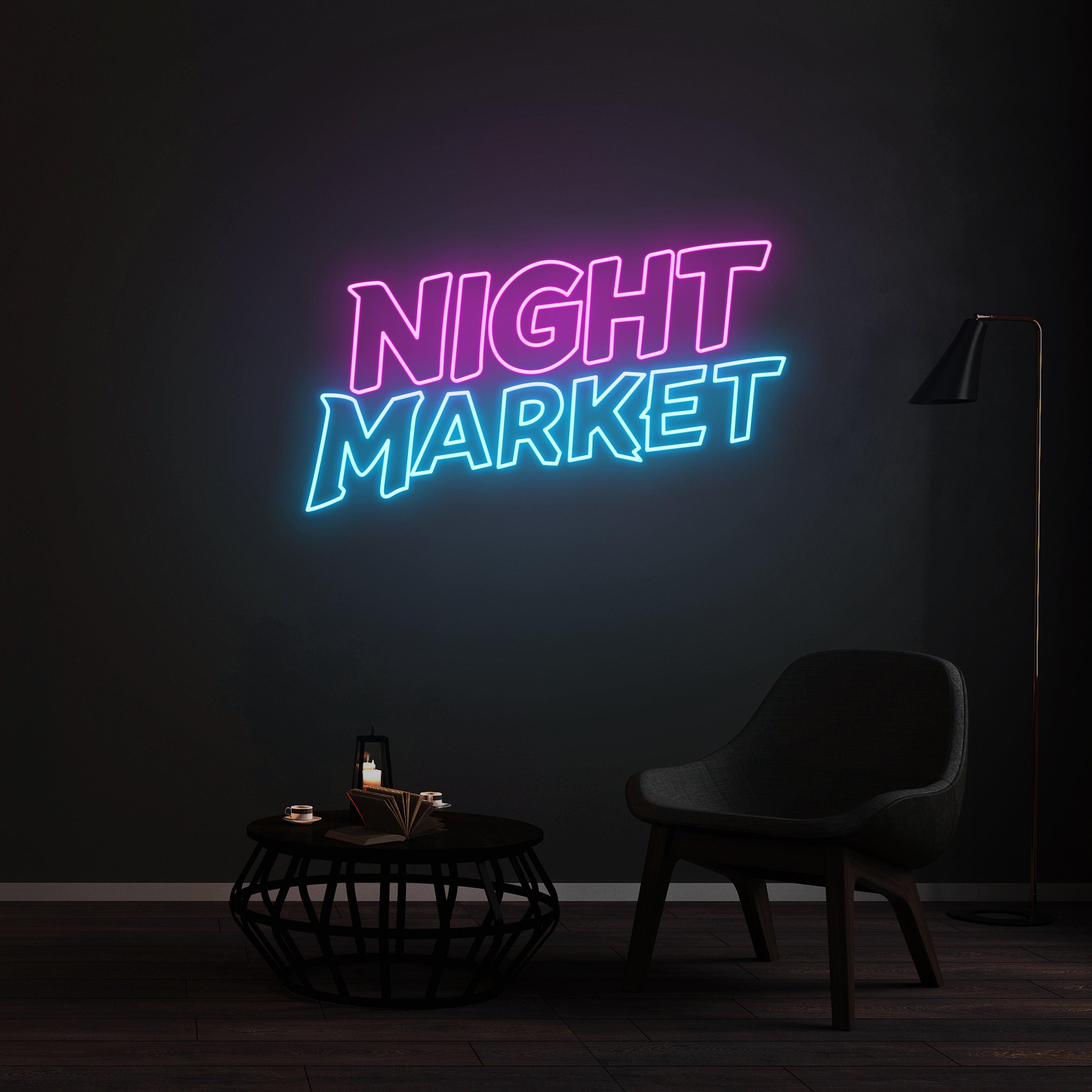 Personnalisation Enseigne LED Néon - NIGHT MARKET