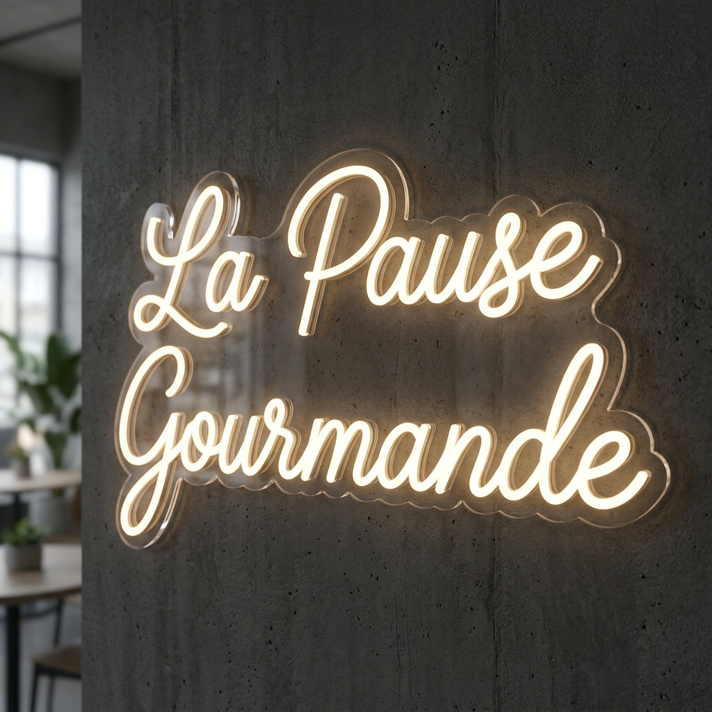 LA PAUSE GOURMANDE - Enseigne néon LED personnalisé