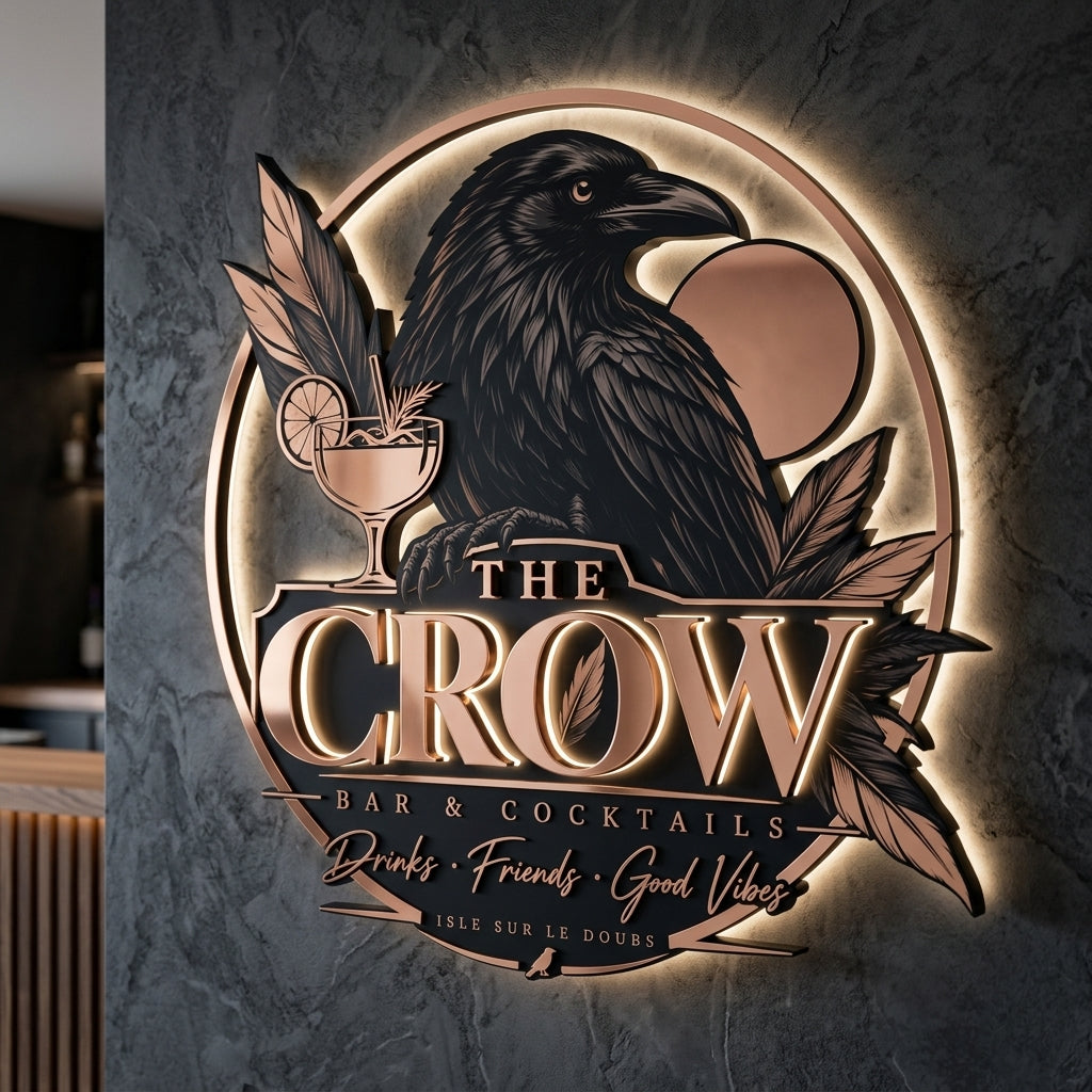The crow · Lettres rétroéclairées
