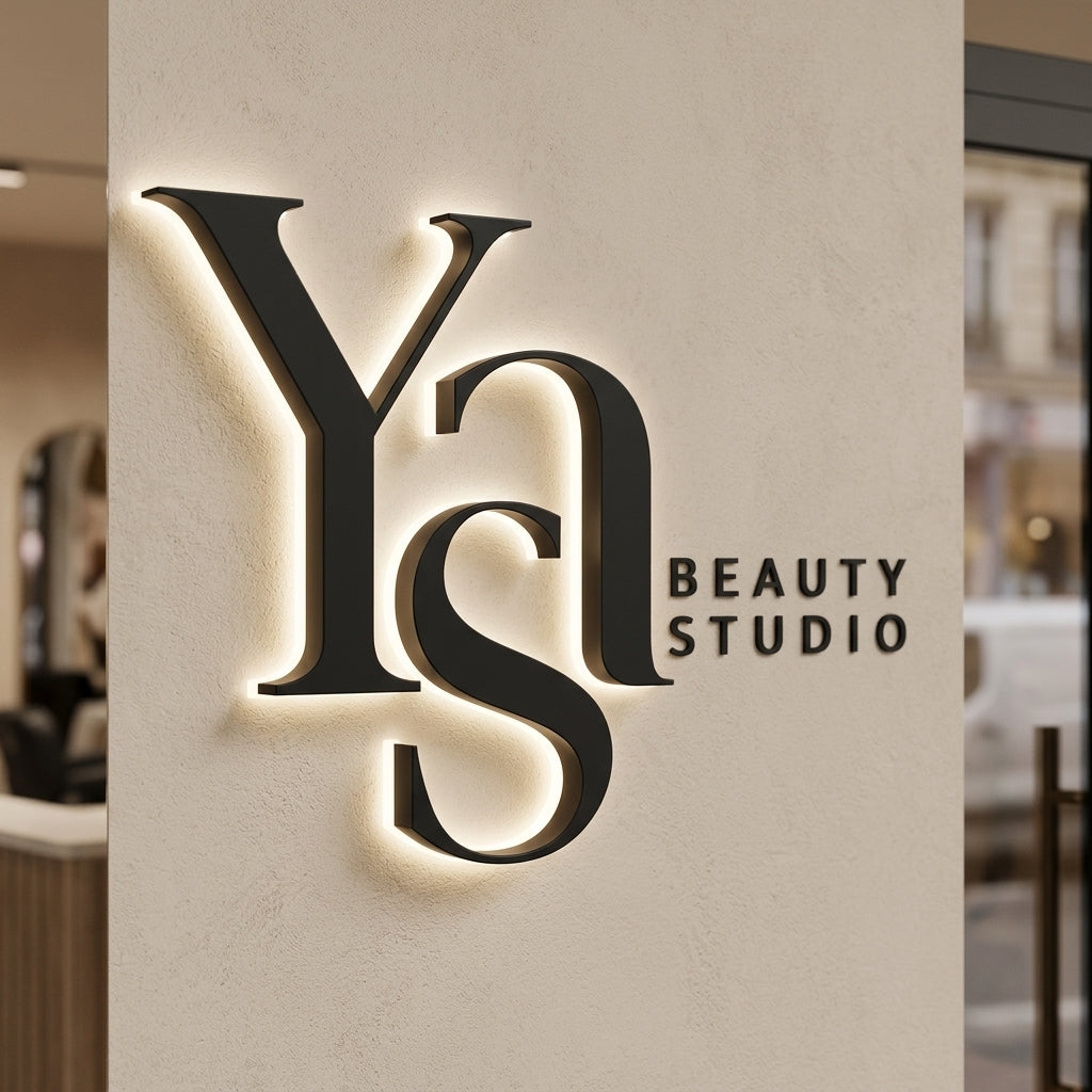 Yas Beauty · Lettres rétroéclairées