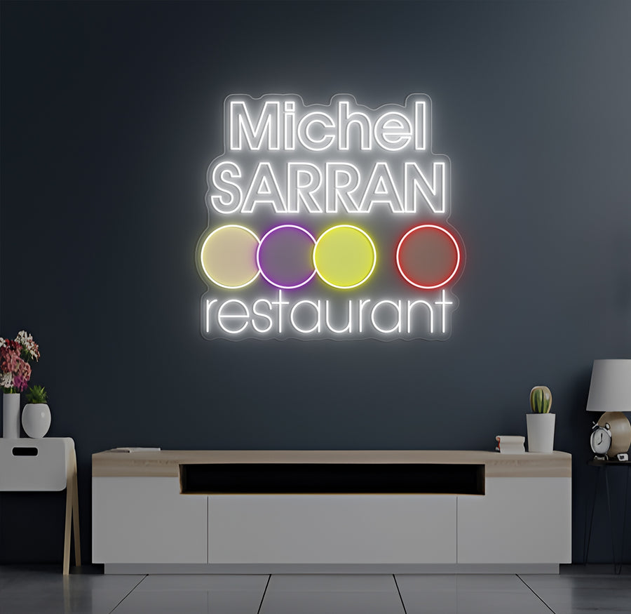 Enseigne LED Néon Personnalisée Michel Sarran
