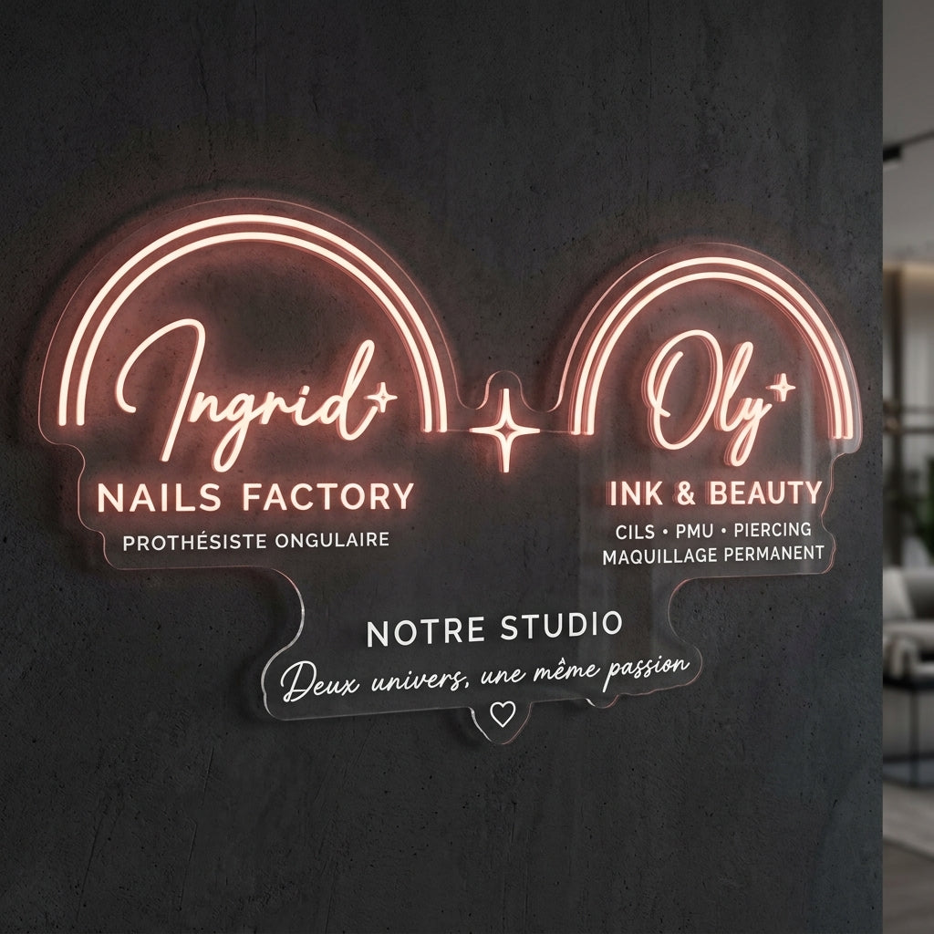 Ingrid Nails Factory - Enseigne néon LED personnalisé