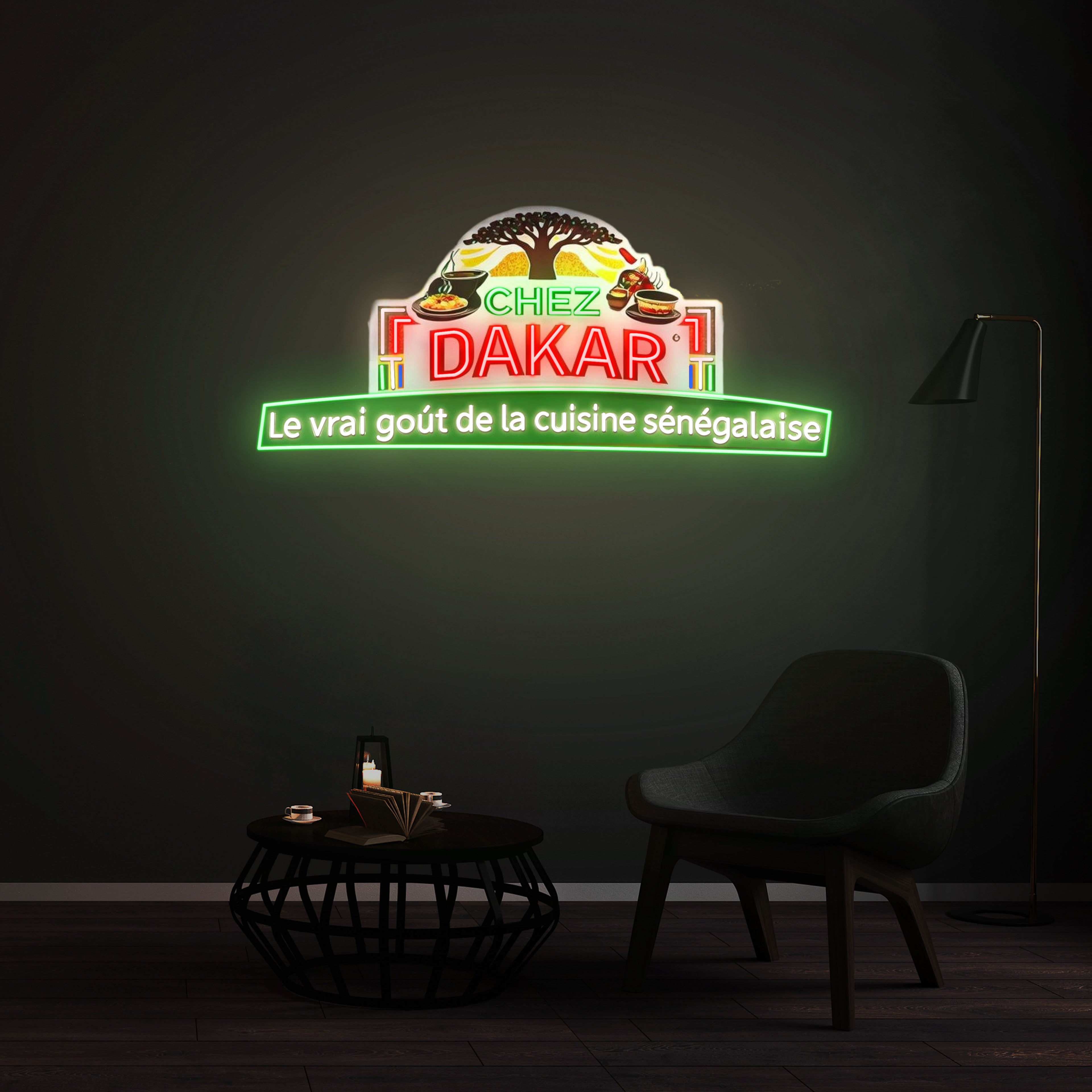 Personnalisation Enseigne LED Néon - CHEZ DAKAR