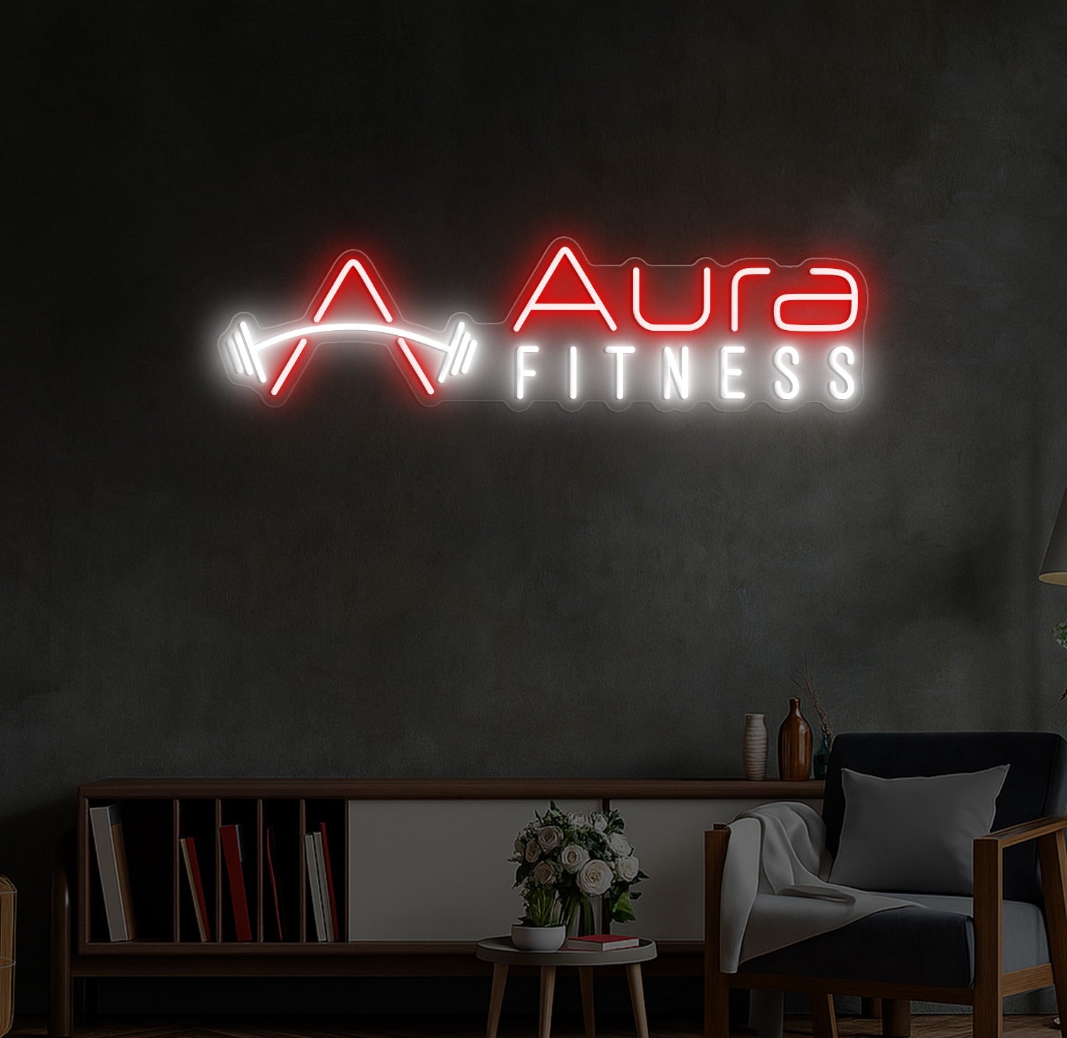 Enseigne LED Néon Personnalisée Aura Fitness