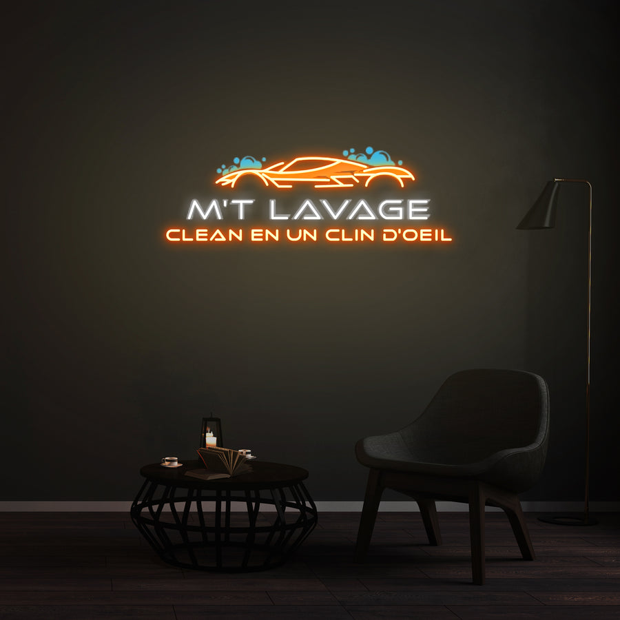Personnalisation Enseigne LED Néon - M'T Lavage