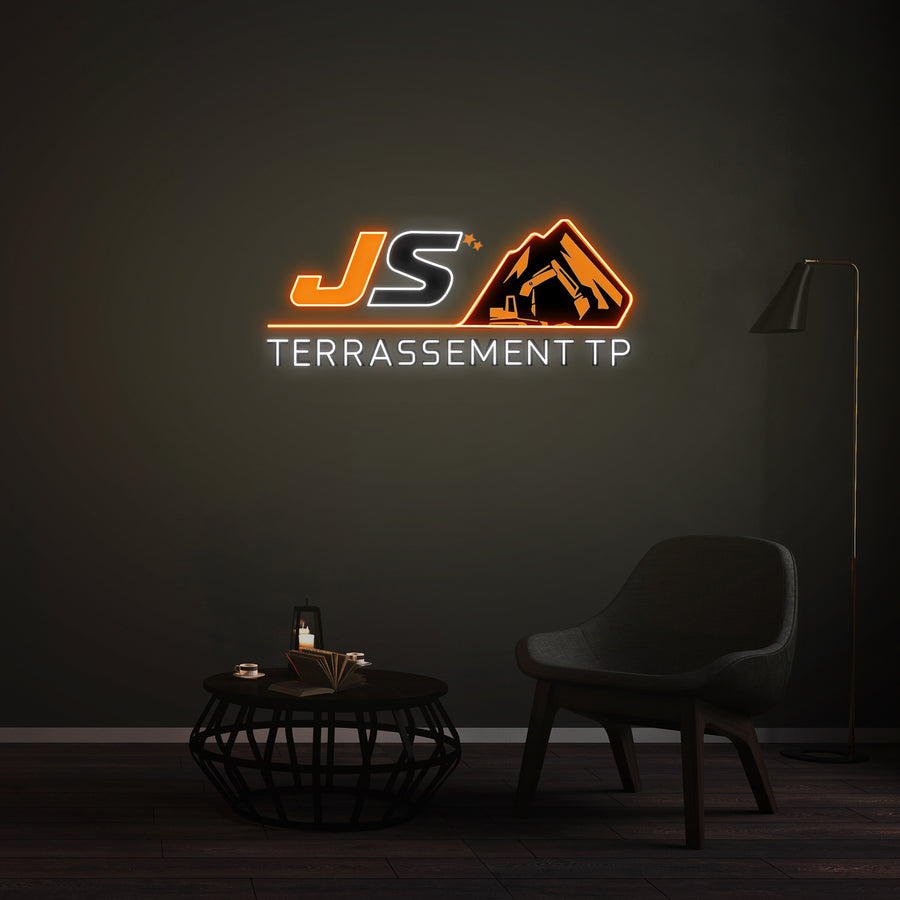 Personnalisation Enseigne LED Néon -  JS Terrassement TP