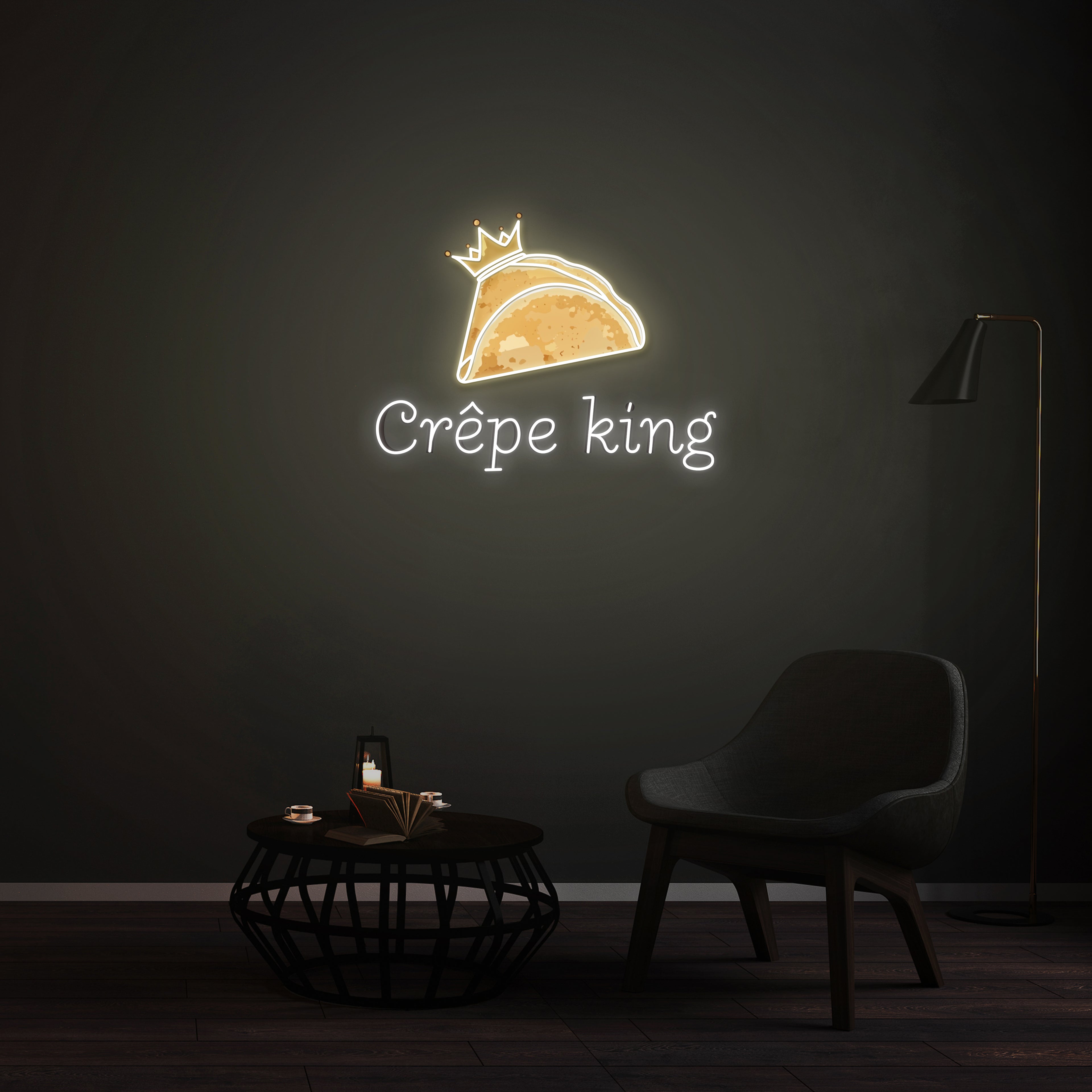 Personnalisation Enseigne LED Néon -  Crêpe king