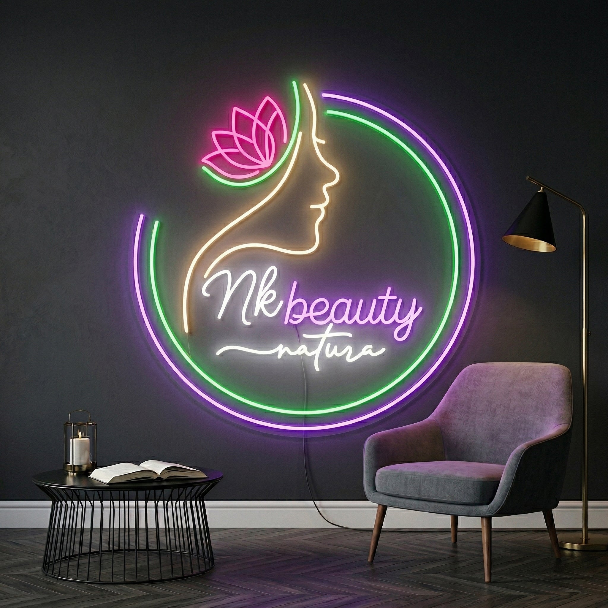 Personnalisation Enseigne LED Néon - Nk Beauty natura