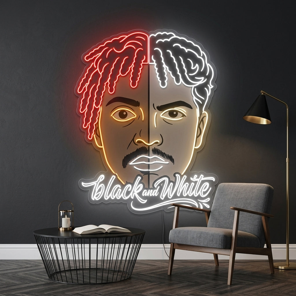 Personnalisation Enseigne LED Néon - Black and White