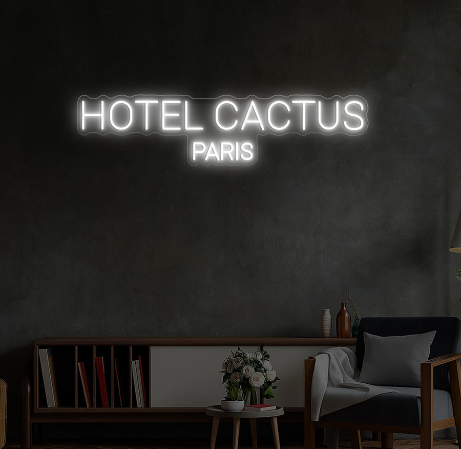 Enseigne LED Néon Personnalisée Hotel Cactus