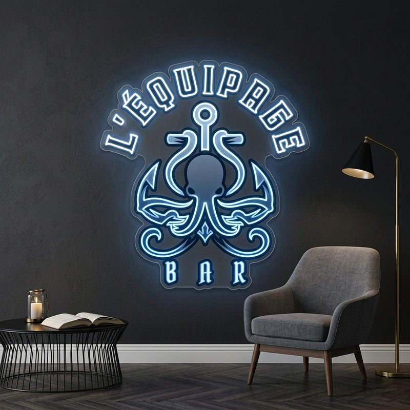 Personnalisation Enseigne LED Néon - L'EQUIPAGE BAR