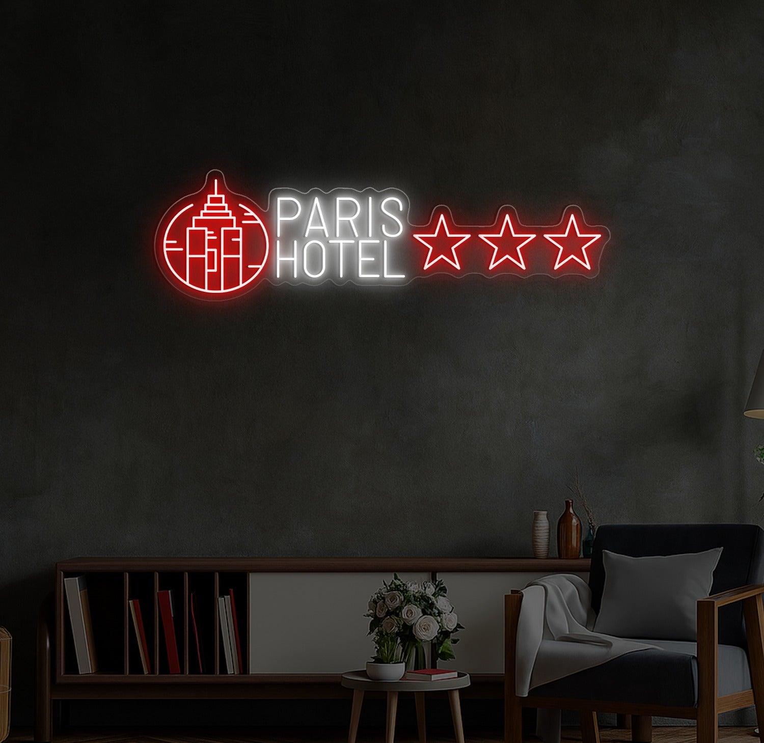 Custom LED Neon Sign Paris Hotel