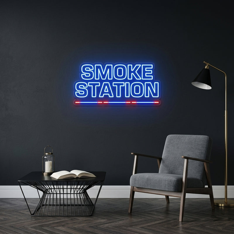 Personnalisation Enseigne LED Néon -SMOKE STATION