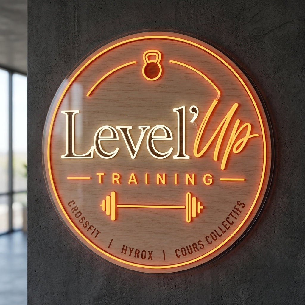 Level Up Training - Enseigne néon LED personnalisé