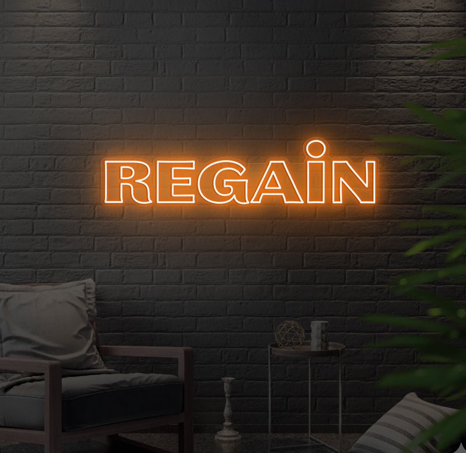 Enseigne LED Néon Personnalisée Regain restaurant