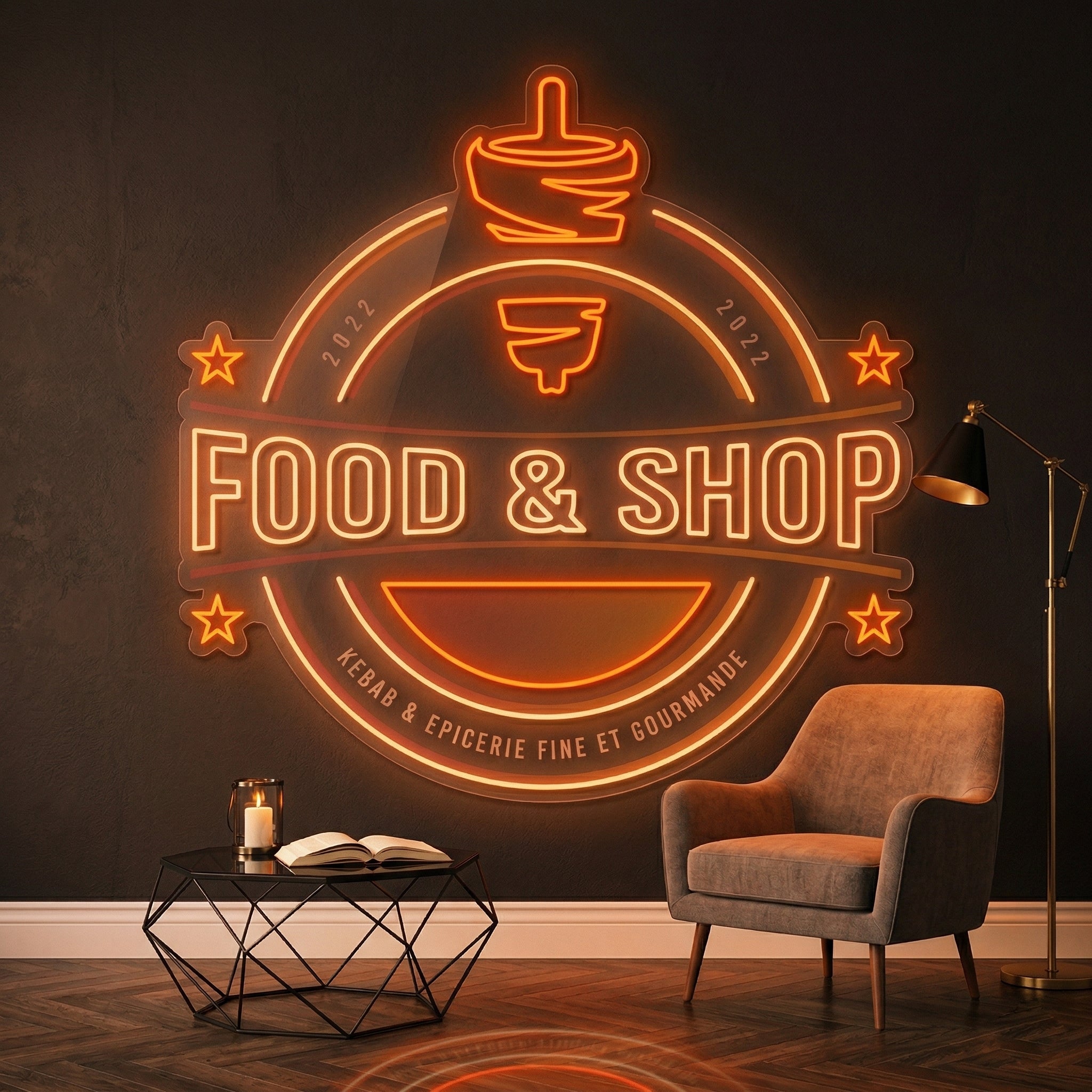 Personnalisation Enseigne LED Néon - Food & Shop