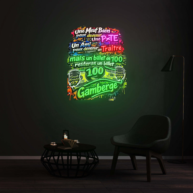 Personnalisation Enseigne LED Néon - Gamberge