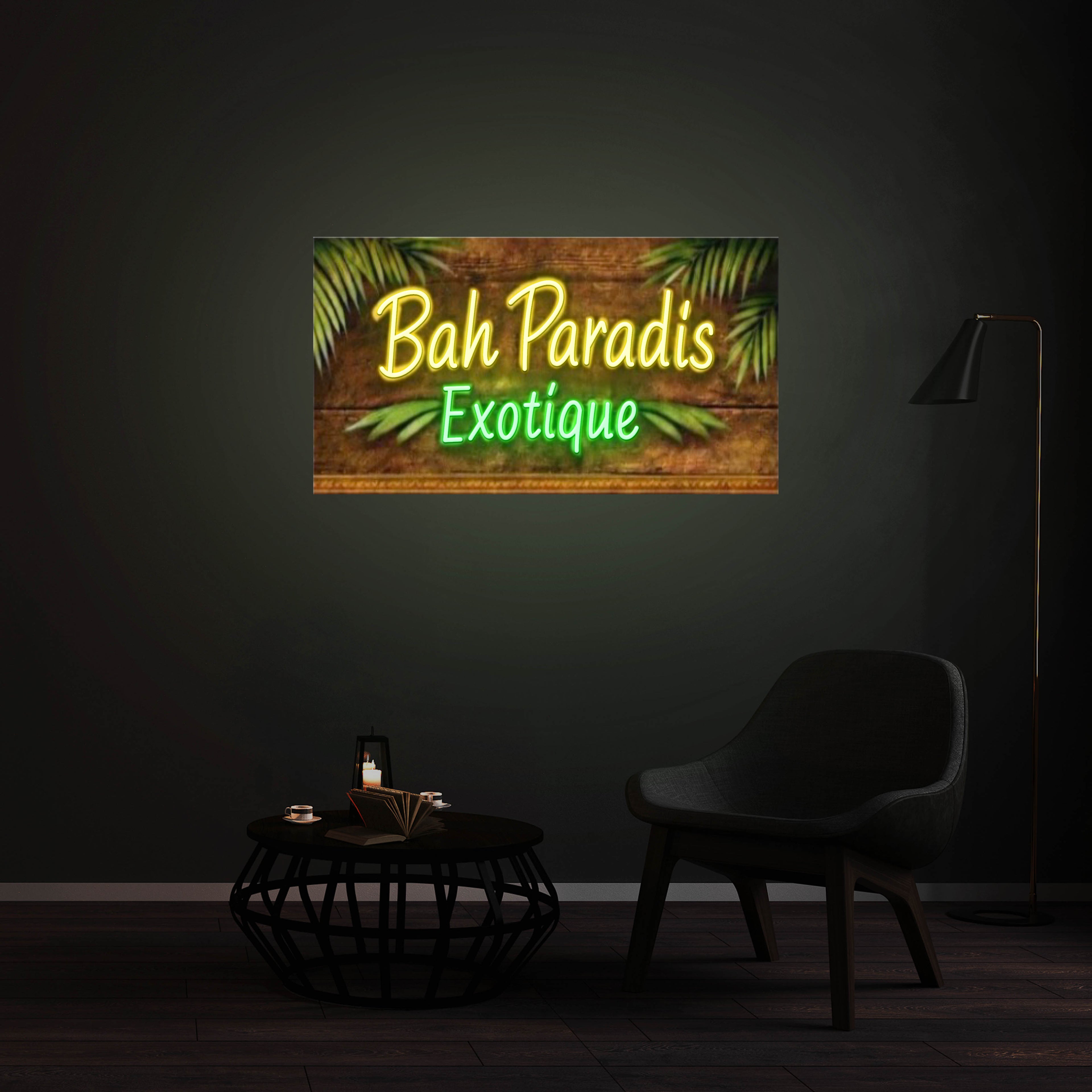 Personnalisation Enseigne LED Néon -Bah Paradis Exotique