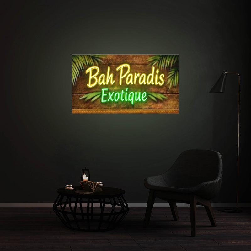 Personnalisation Enseigne LED Néon -Bah Paradis Exotique