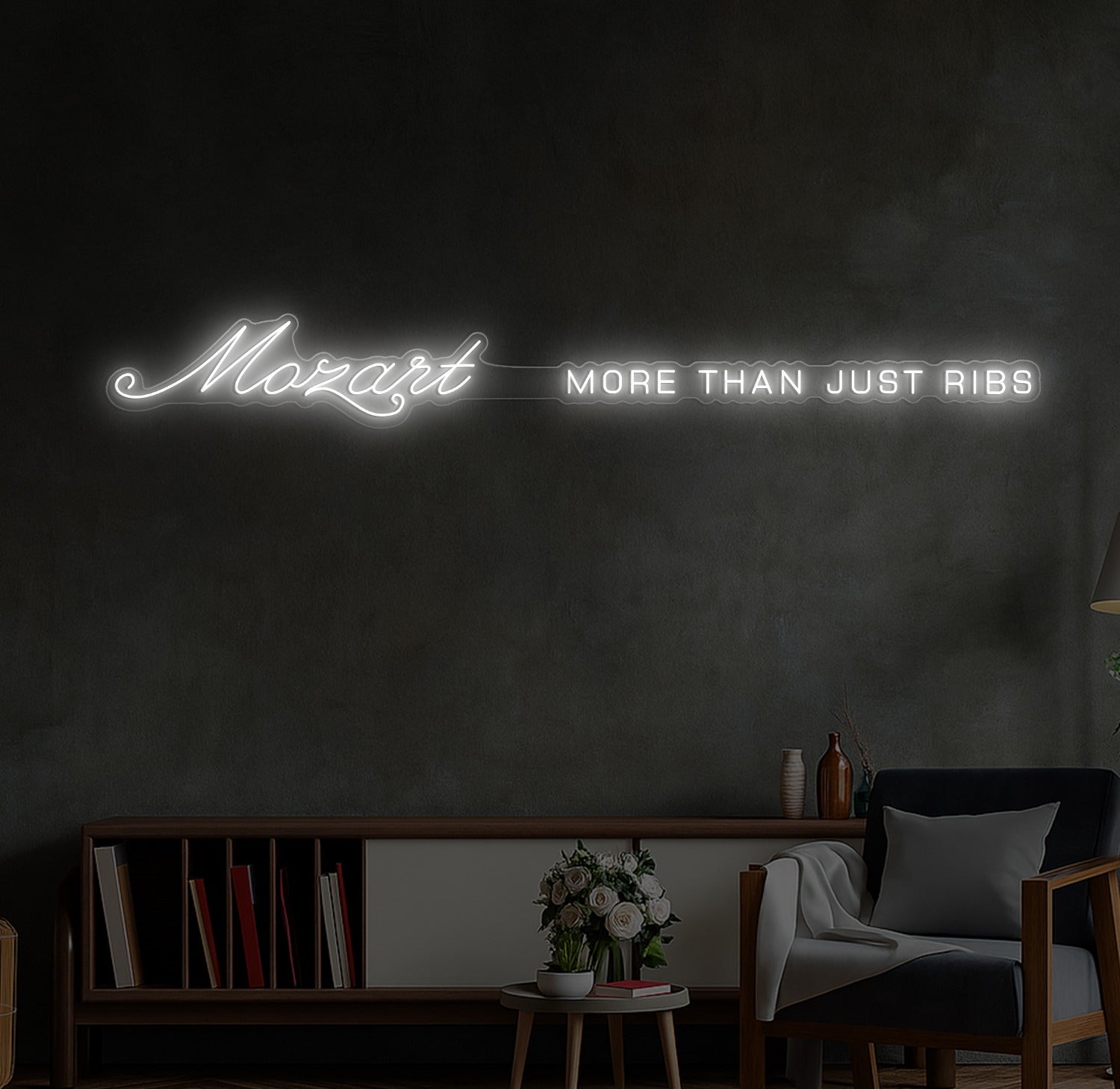 Enseigne LED Néon Personnalisée Mozart Restaurant