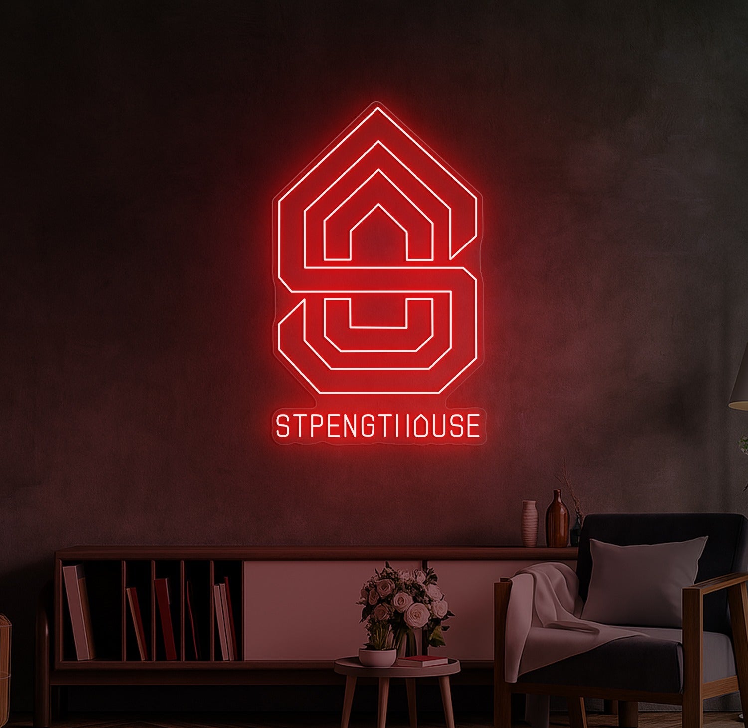Enseigne LED Néon Personnalisée Strength House Brugge