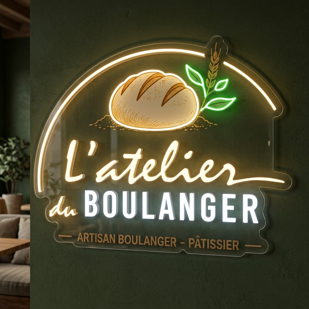 L’atelier du boulanger - Enseigne néon LED personnalisé