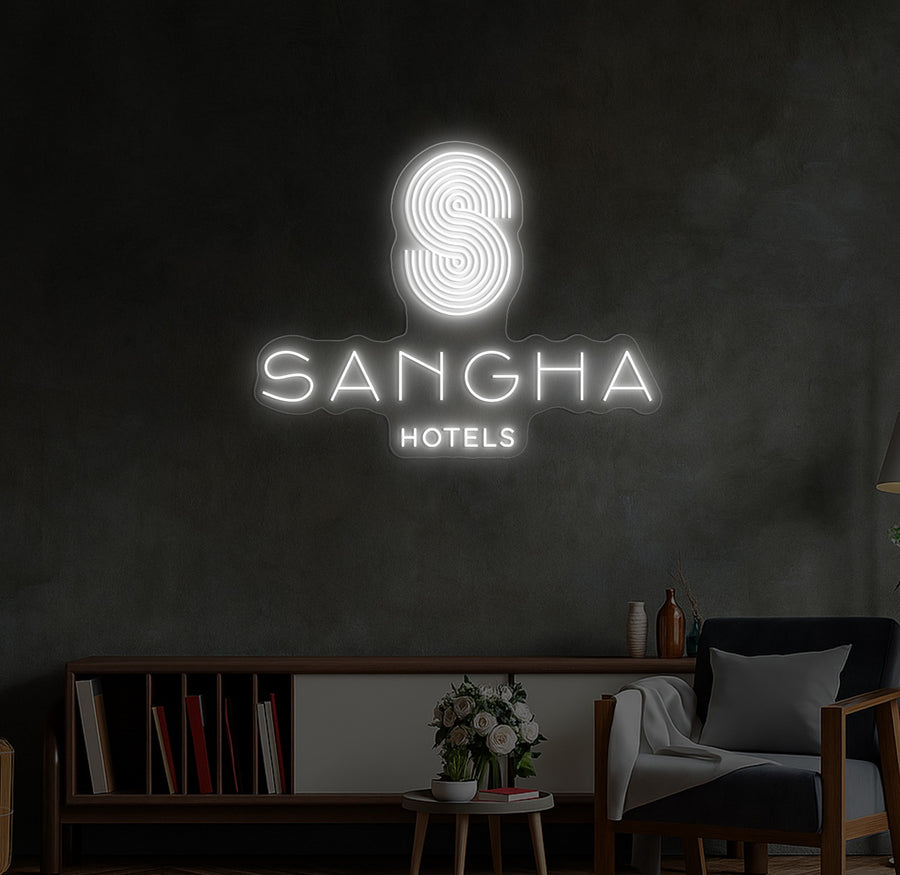 Enseigne LED Néon Personnalisée Sangha Toulouse Hôtel