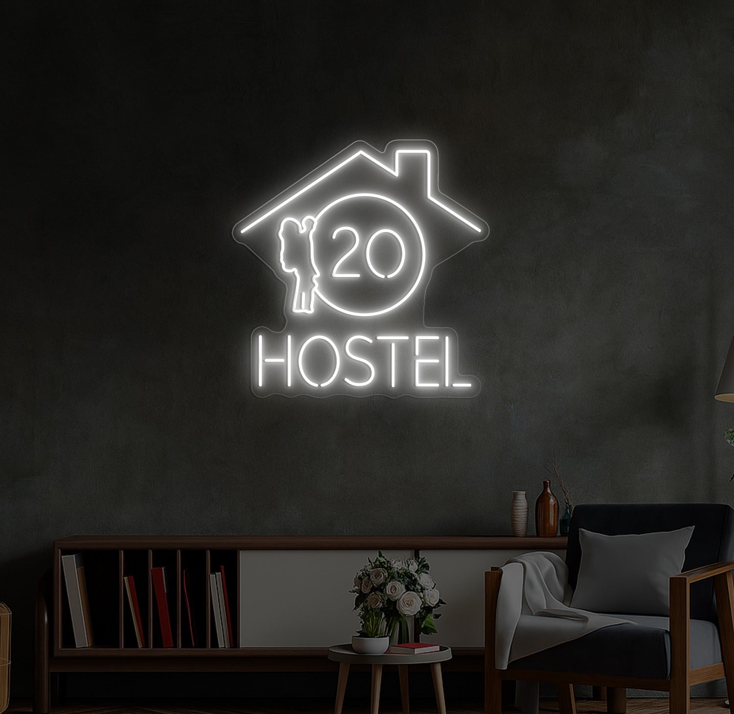 Custom LED Neon Sign for Hostel Toulouse