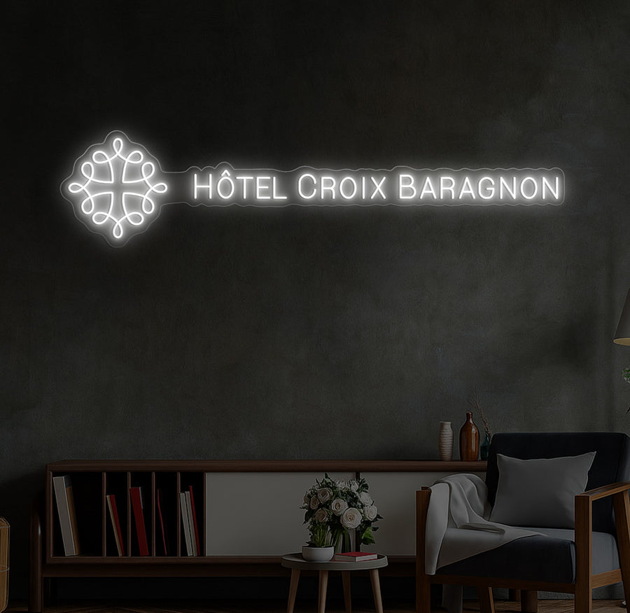 Enseigne LED Néon Personnalisée Hôtel Croix Baragnon