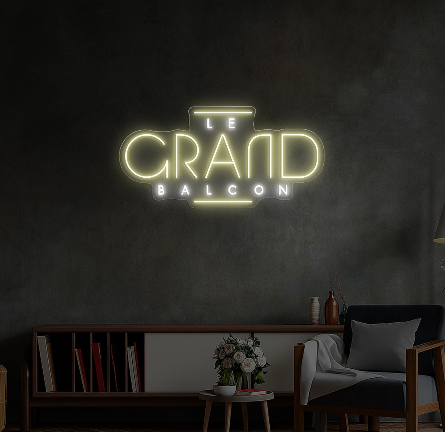 Enseigne LED Néon Personnalisée Hotel du Grand Balcon