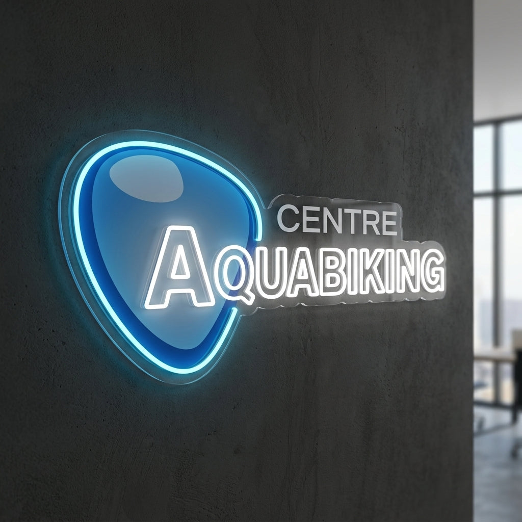 Centre aquabikiking - Enseigne néon LED personnalisé