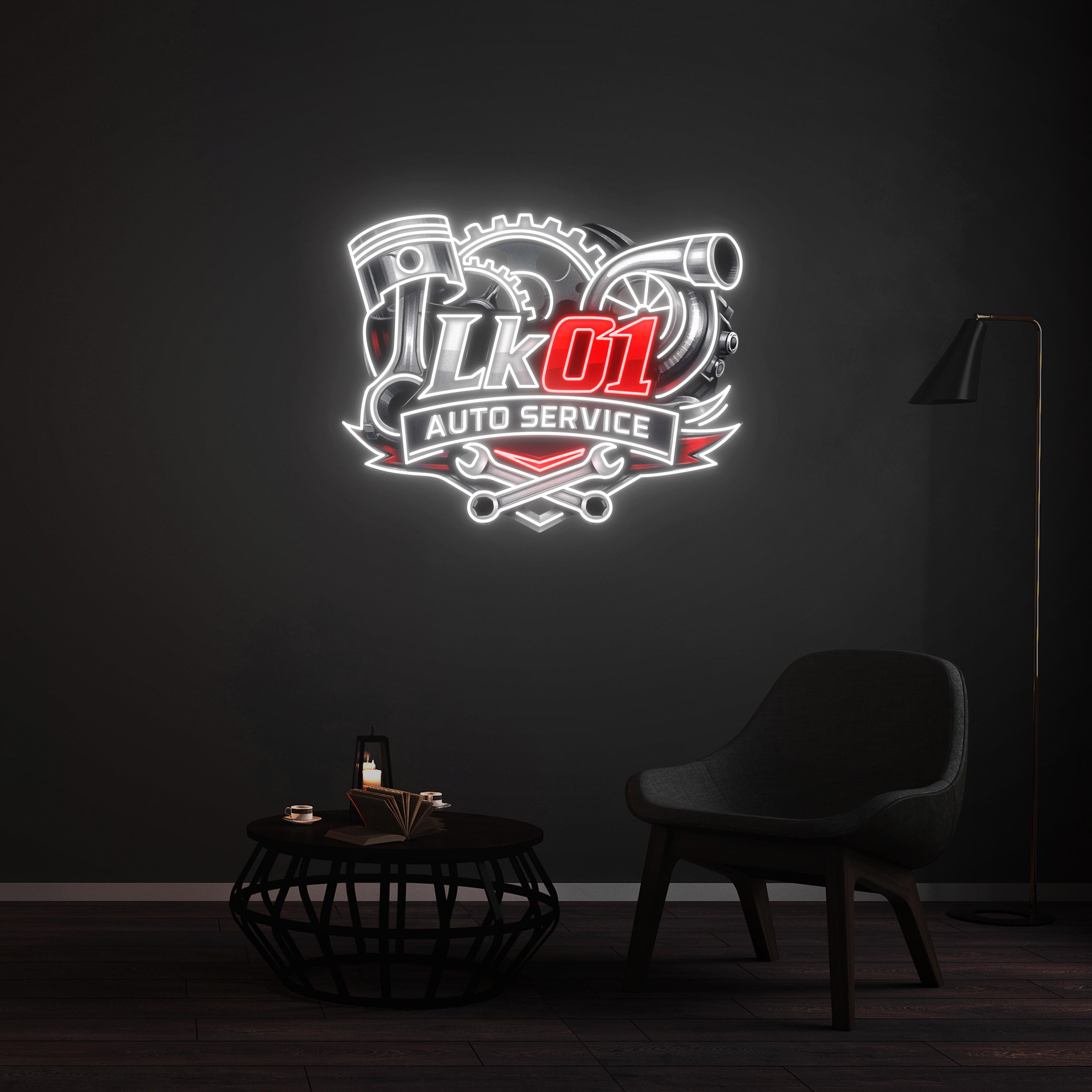 Personnalisation Enseigne LED Néon -  LK01 AUTO SERVICE
