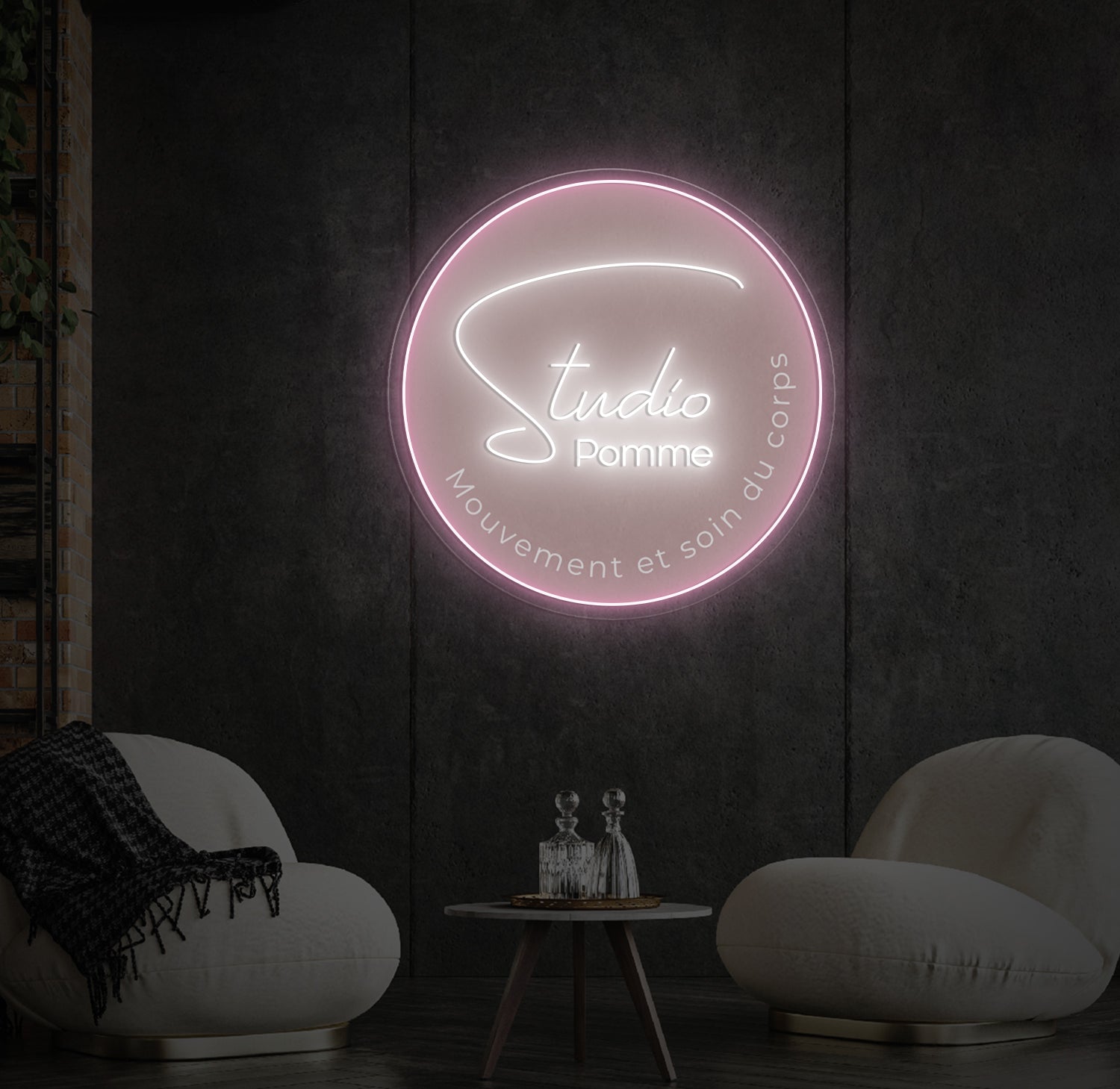 Enseigne LED Néon Personnalisée Studio Pomme