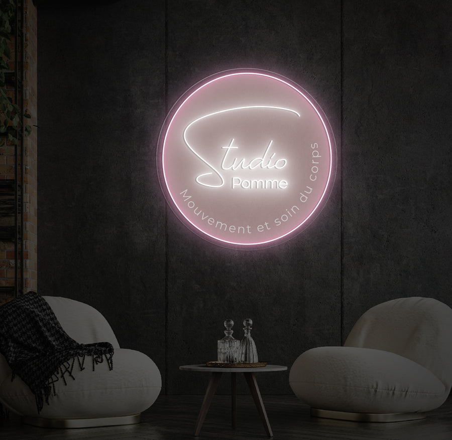 Enseigne LED Néon Personnalisée Studio Pomme