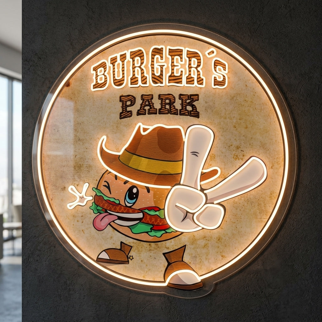 Burger park s - Enseigne néon LED personnalisé