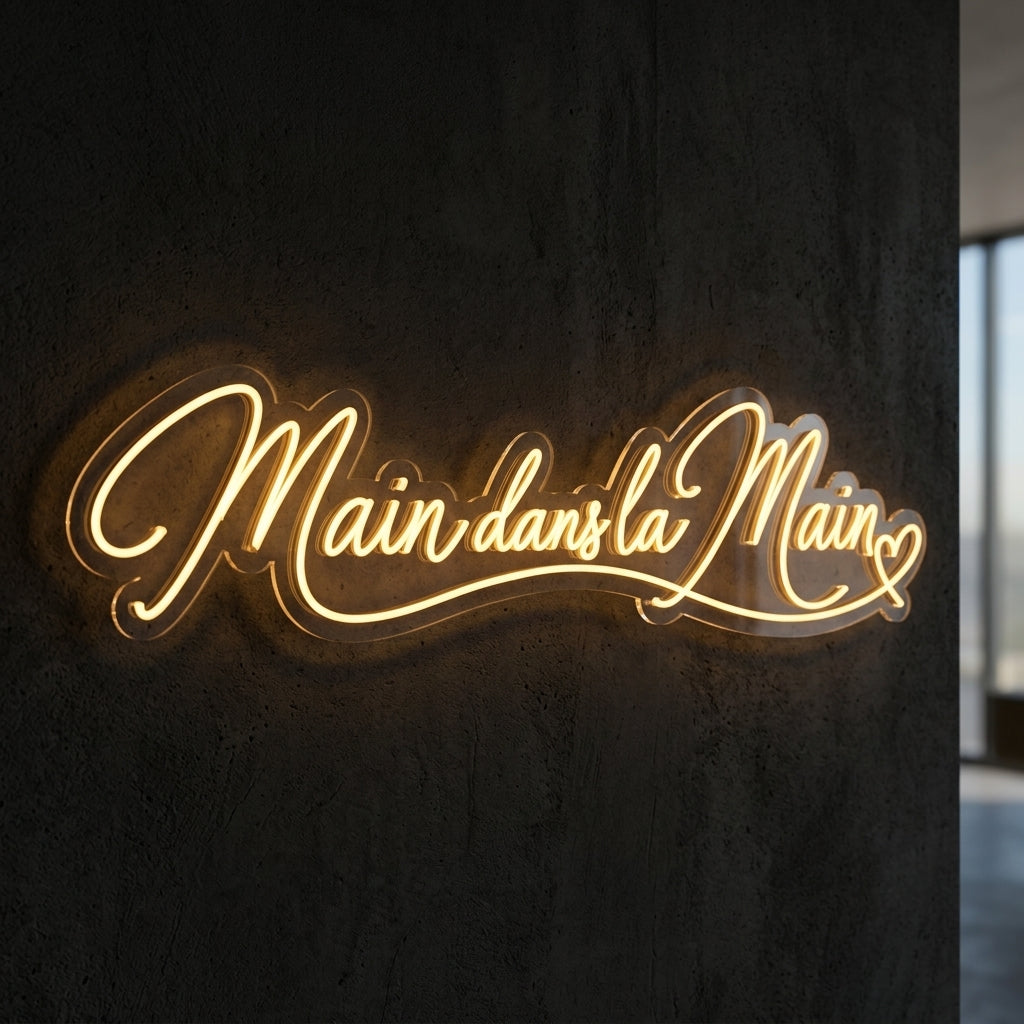 Main dans la Main - Enseigne néon LED personnalisé