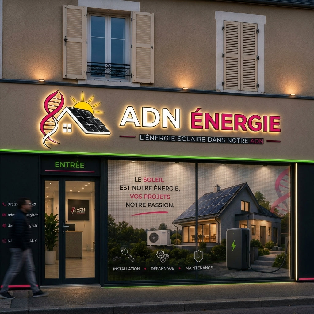 ADN énergie · Lettres rétroéclairées