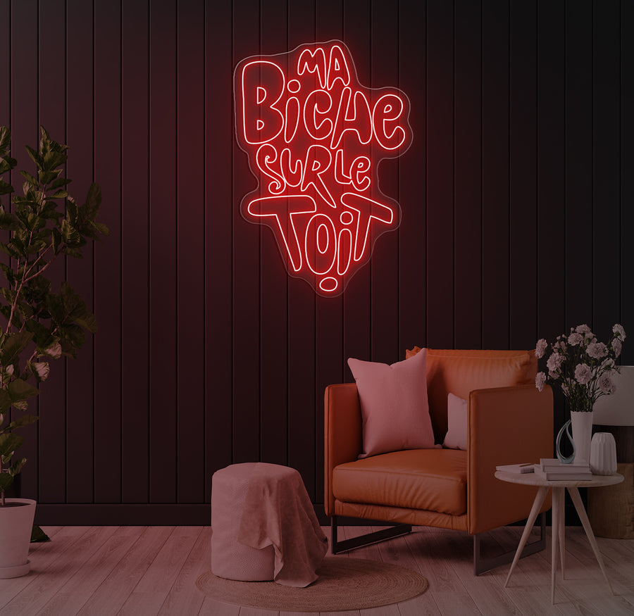 Custom LED Neon Sign "My Doe on the Roof"