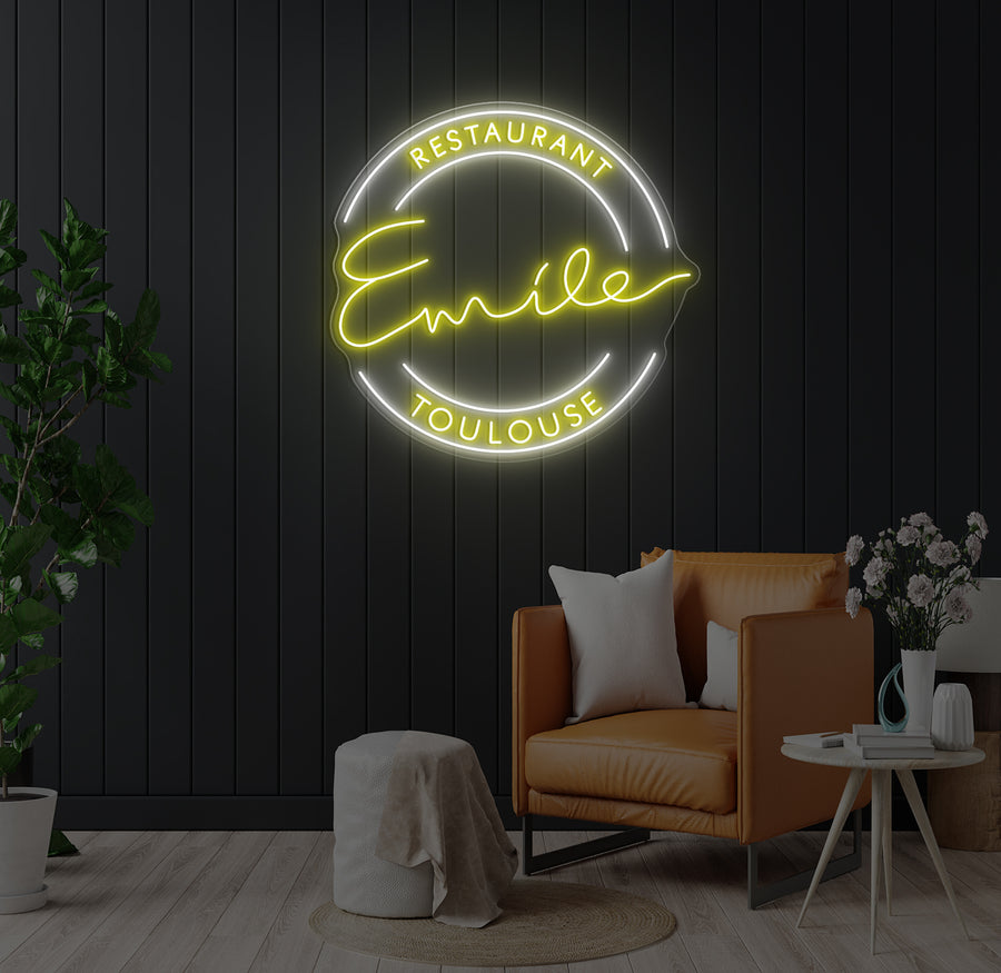 Enseigne LED Néon Personnalisée Restaurant Emile
