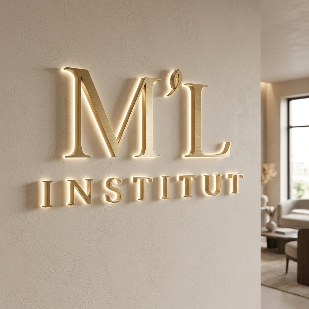 M'L Institut · Lettres lumineuses rétroéclairées