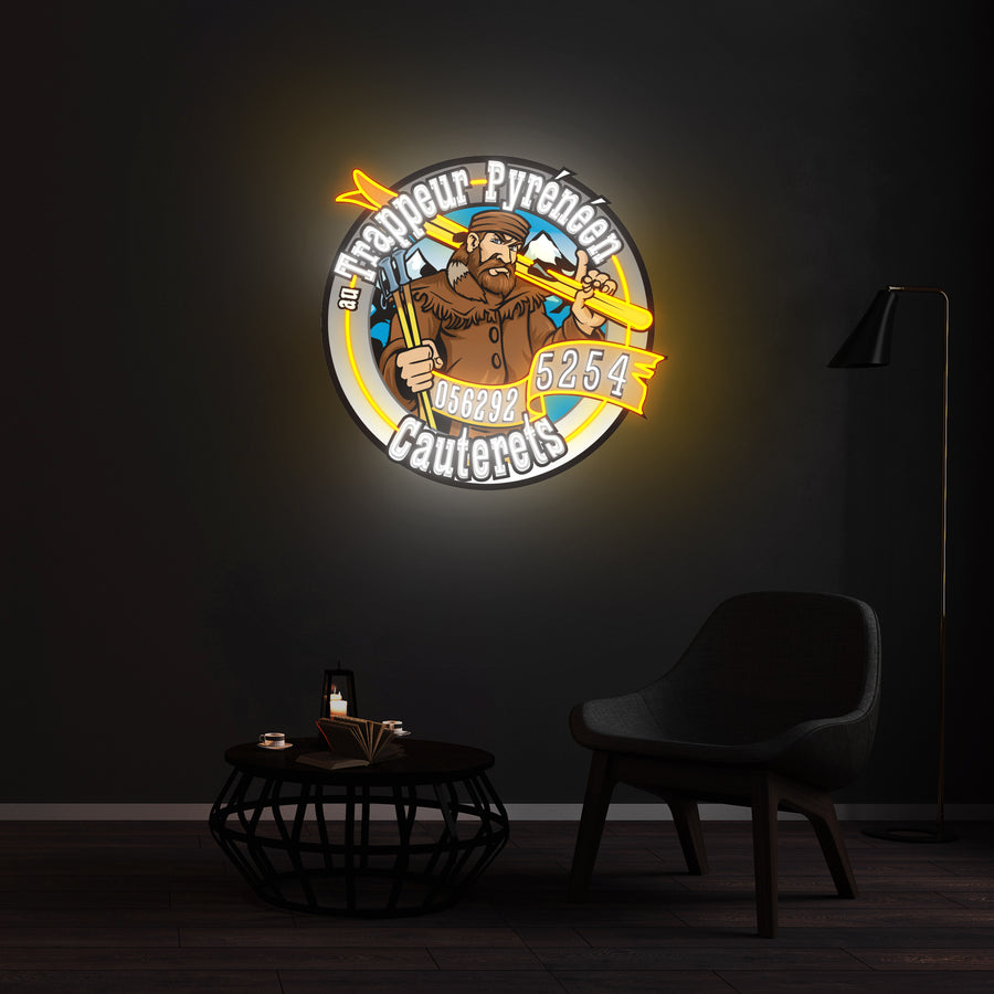 Enseigne LED Néon Personnalisée - Le Trappeur Pyrénéen
