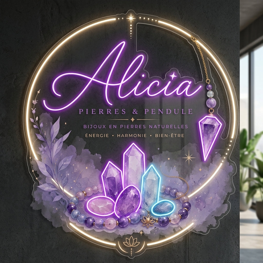 Pouvoir des pierres by Alicia - Enseigne néon LED personnalisé
