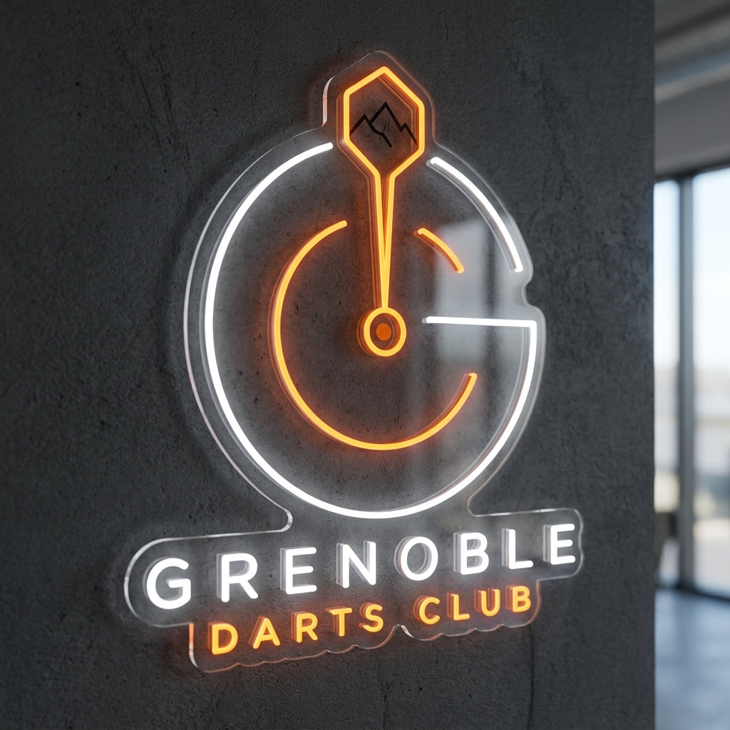 Grenoble darts club - Enseigne néon LED personnalisé